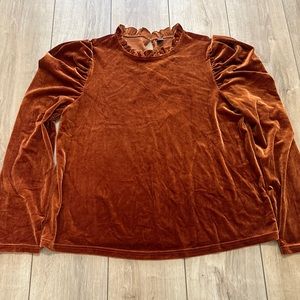 SHEIN Women’s LS Velvet top. EUC